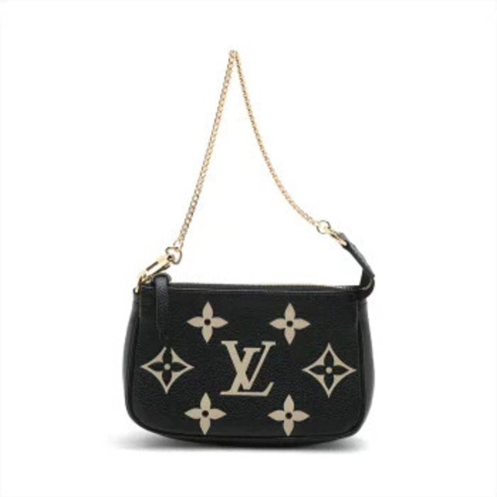 Louis Vuitton Monogram Empreinte Pochette Accessoires Top Bag Leather Black